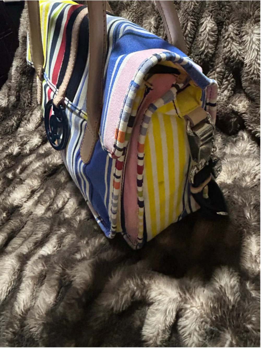 Women's Juicy Couture Multi-color Striped Satchel Bag, One Size